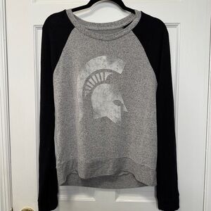 Fanatics Michigan State Spartans Gray & Black Lightweight Pullover Size Large